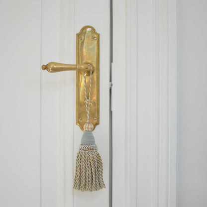 Tassel large light blue & gold
