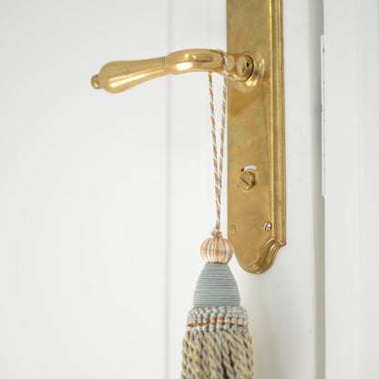 Tassel large light blue & gold