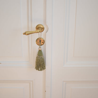 Tassel large sage green & gold