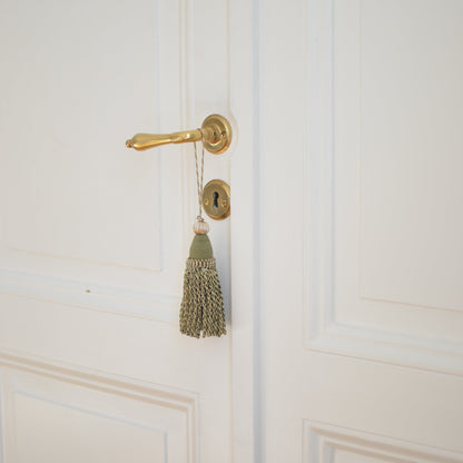 Tassel large sage green & gold