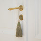 Tassel large sage green & gold