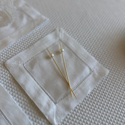 White linen coasters. Set of four.